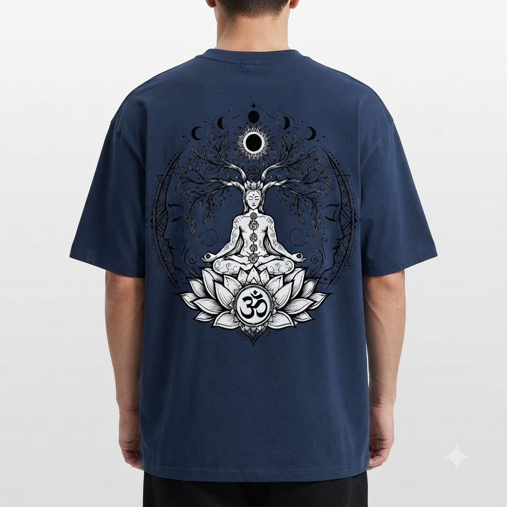 Mystic Lotus Oversized Graphic Tee by AuraReiment