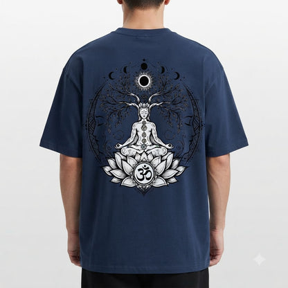 Mystic Lotus Oversized Graphic Tee by AuraReiment