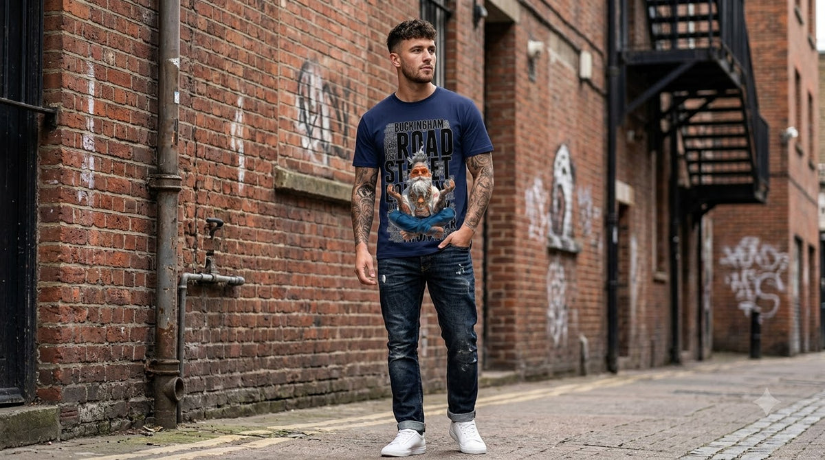 Buckingham Road Street Graphic Classic Crew Tee by AuraReiment