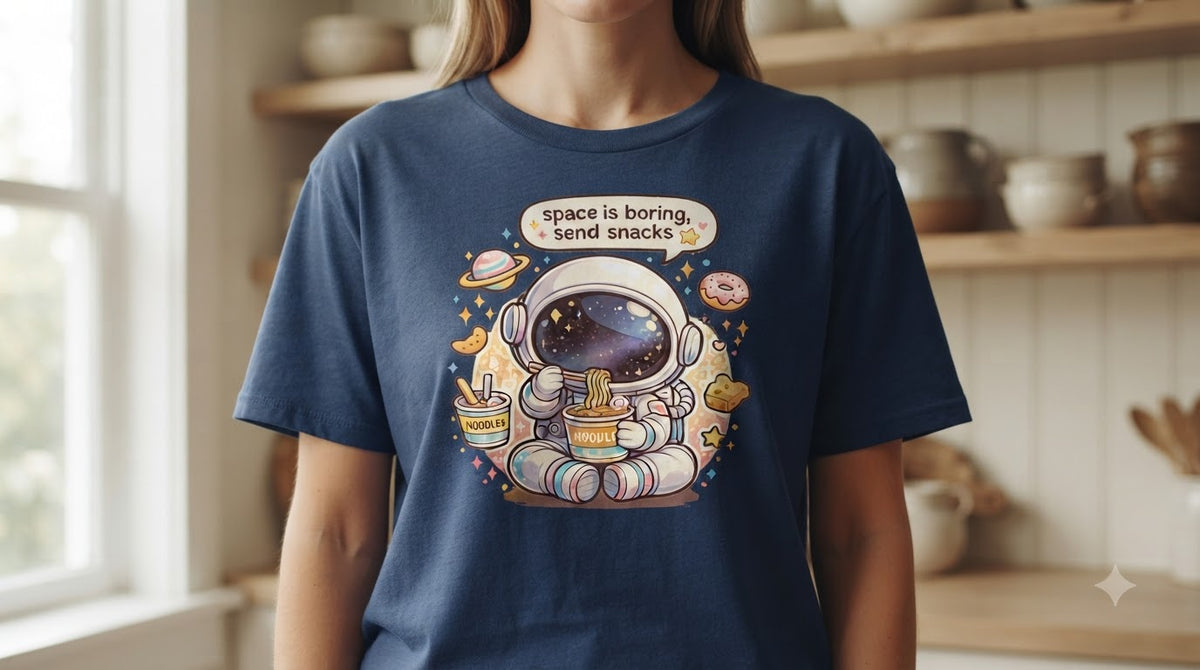 Space is Boring Send Snacks Graphic Women's Tee by AuraReiment