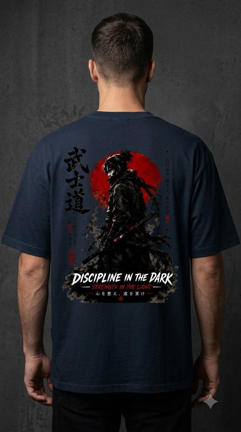 "Discipline in the Dark" Samurai Anime Oversized Tee