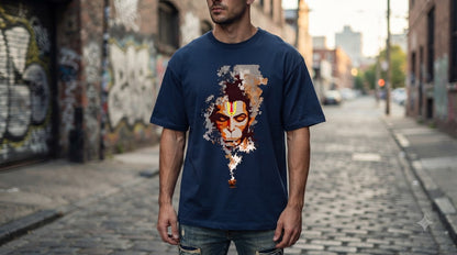 "Bajrangbali" Hanuman Graphic Oversized Tee by AuraReiment
