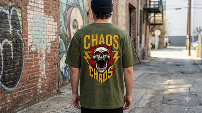 Chaos Graphic Heavyweight Unisex Oversized Tee by AuraReiment
