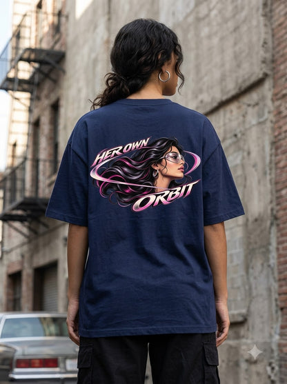 "Her Own Orbit" Oversized Graphic T-Shirt