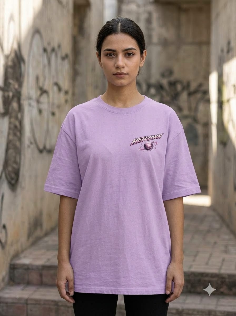 "Her Own Orbit" Oversized Graphic T-Shirt