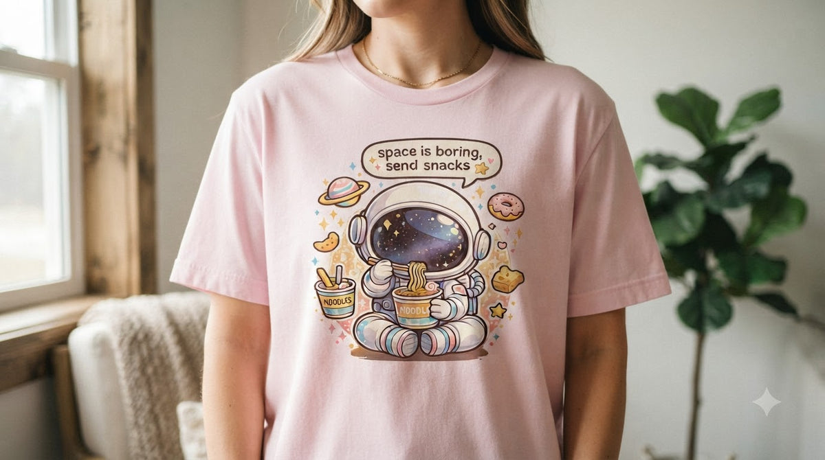 Space is Boring Send Snacks Graphic Women's Tee by AuraReiment