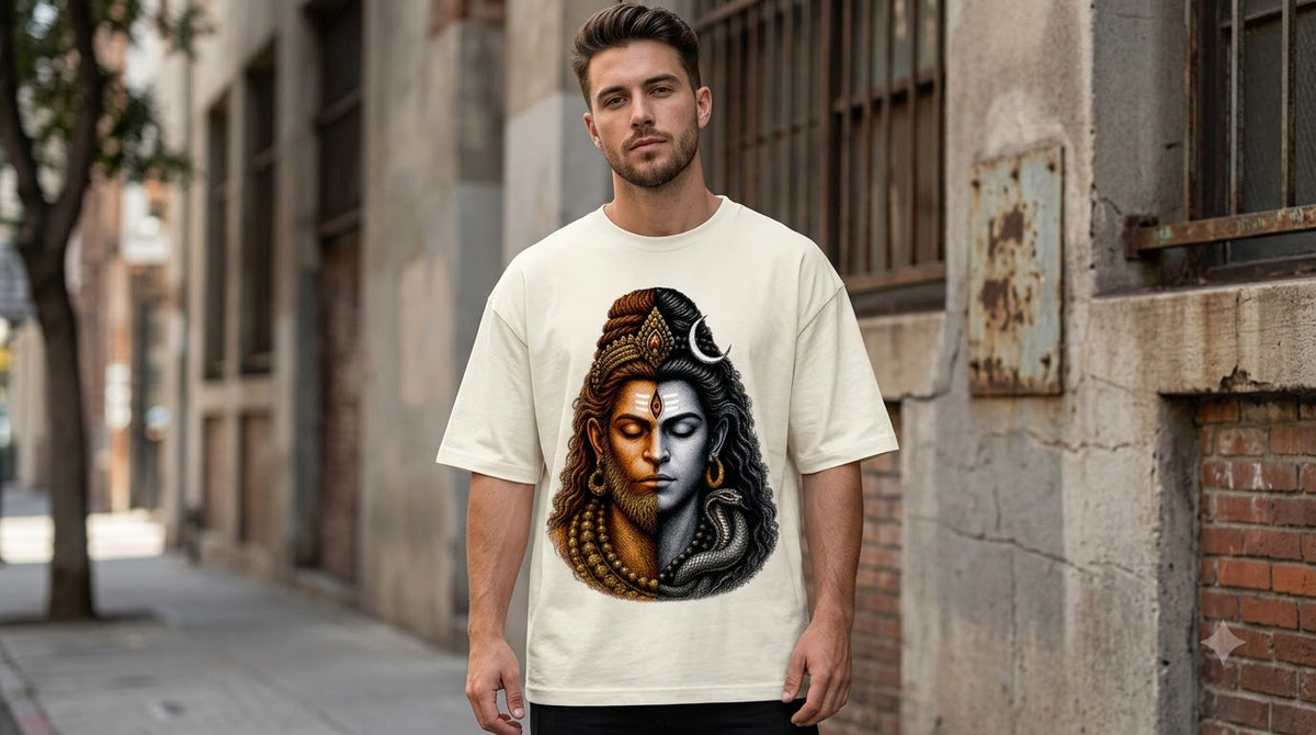 "Cosmic Balance" Shiva Graphic Oversize Tee by AuraReiment