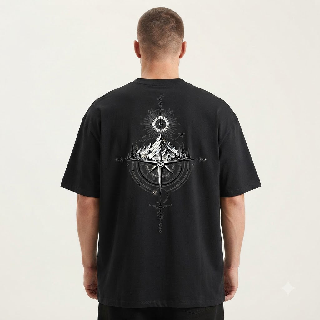 "True North" Explorer Oversized Graphic Tee by AuraReiment
