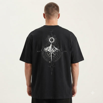 "True North" Explorer Oversized Graphic Tee by AuraReiment