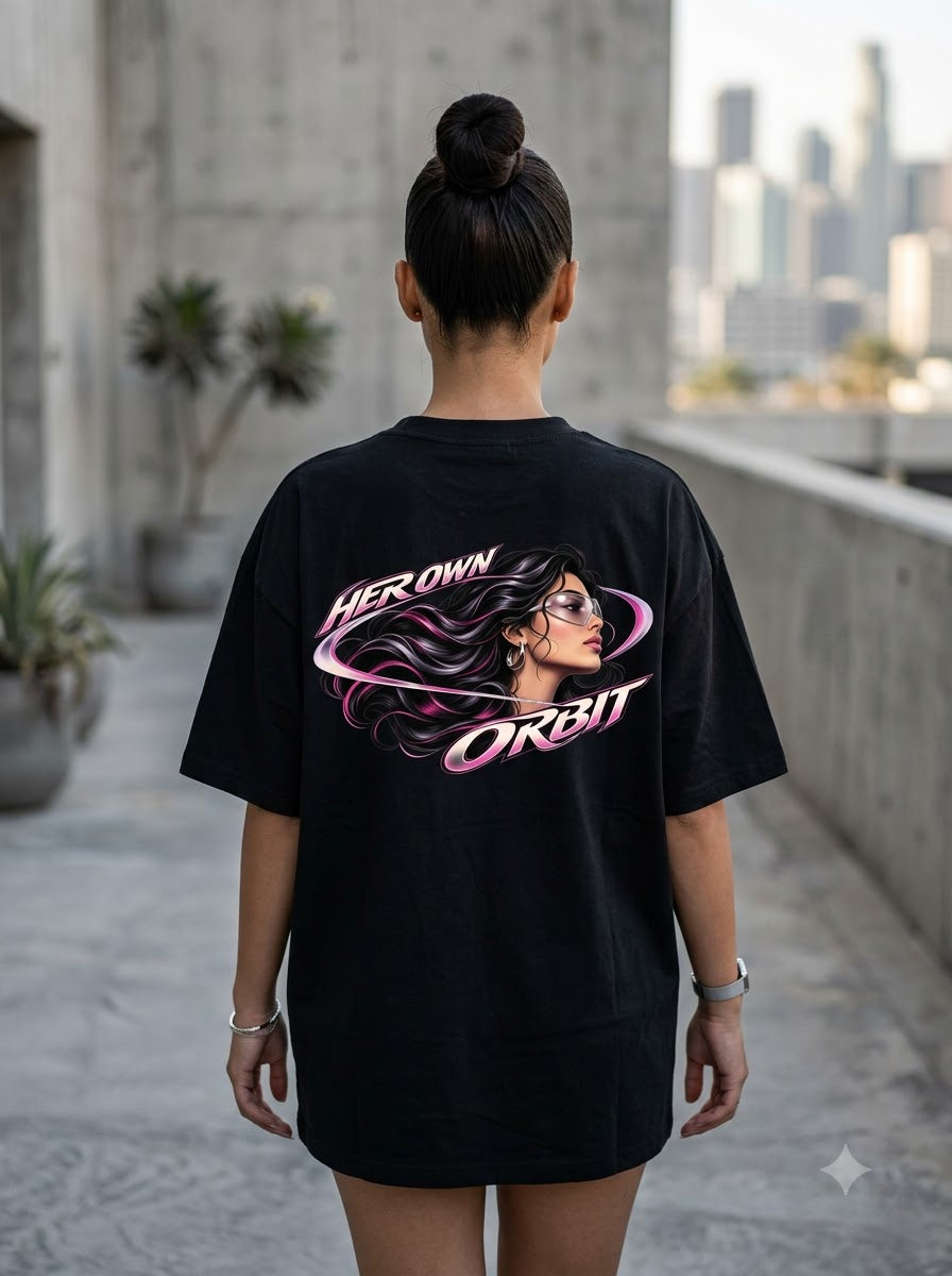 "Her Own Orbit" Oversized Graphic T-Shirt