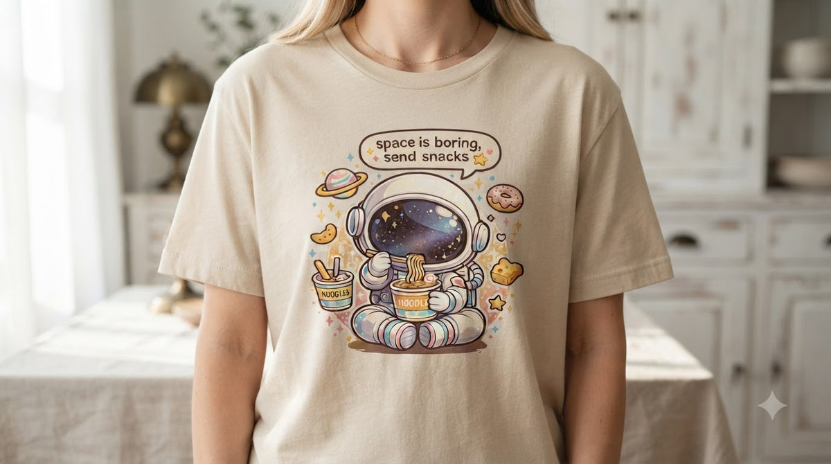 Space is Boring Send Snacks Graphic Women's Tee by AuraReiment