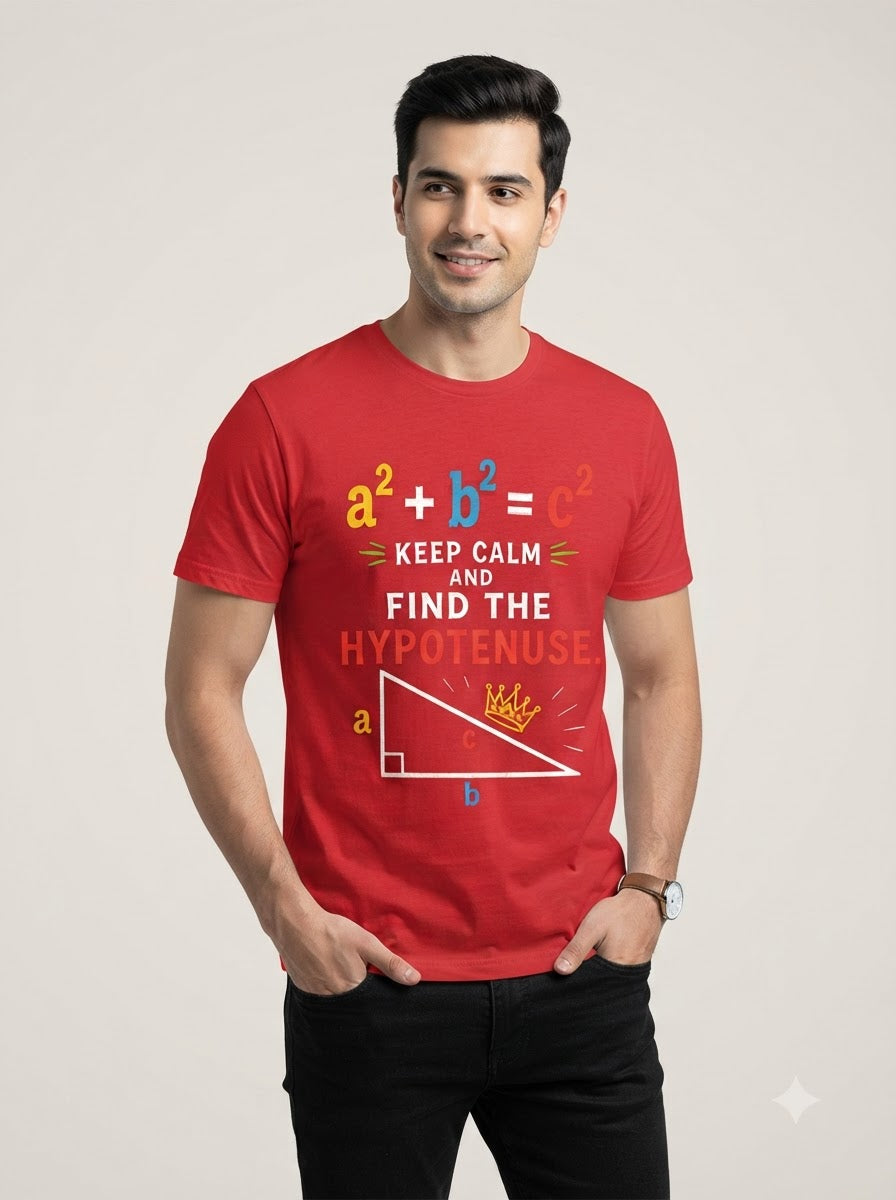 "Find the Hypotenuse" Math Graphic Classic Crew Tee by AuraReiment