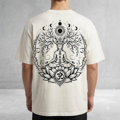 Mystic Lotus Oversized Graphic Tee by AuraReiment