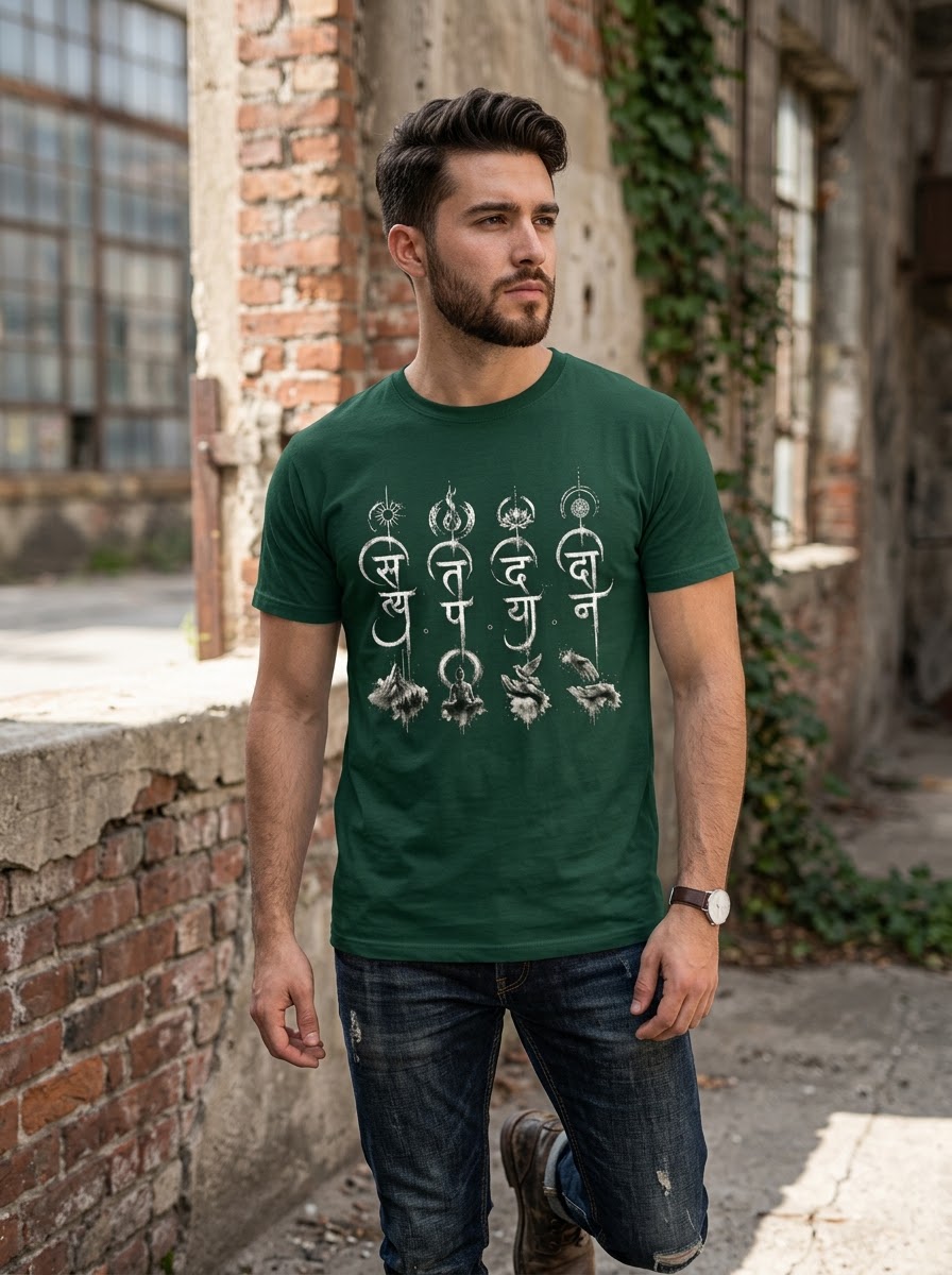 "Four Pillars of Dharma" Sanskrit Graphic Tee