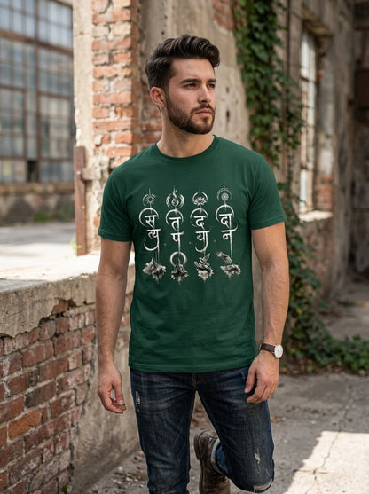 "Four Pillars of Dharma" Sanskrit Graphic Tee by AuraReiment