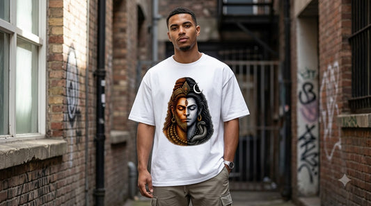 "Cosmic Balance" Shiva Graphic Oversize Tee by AuraReiment