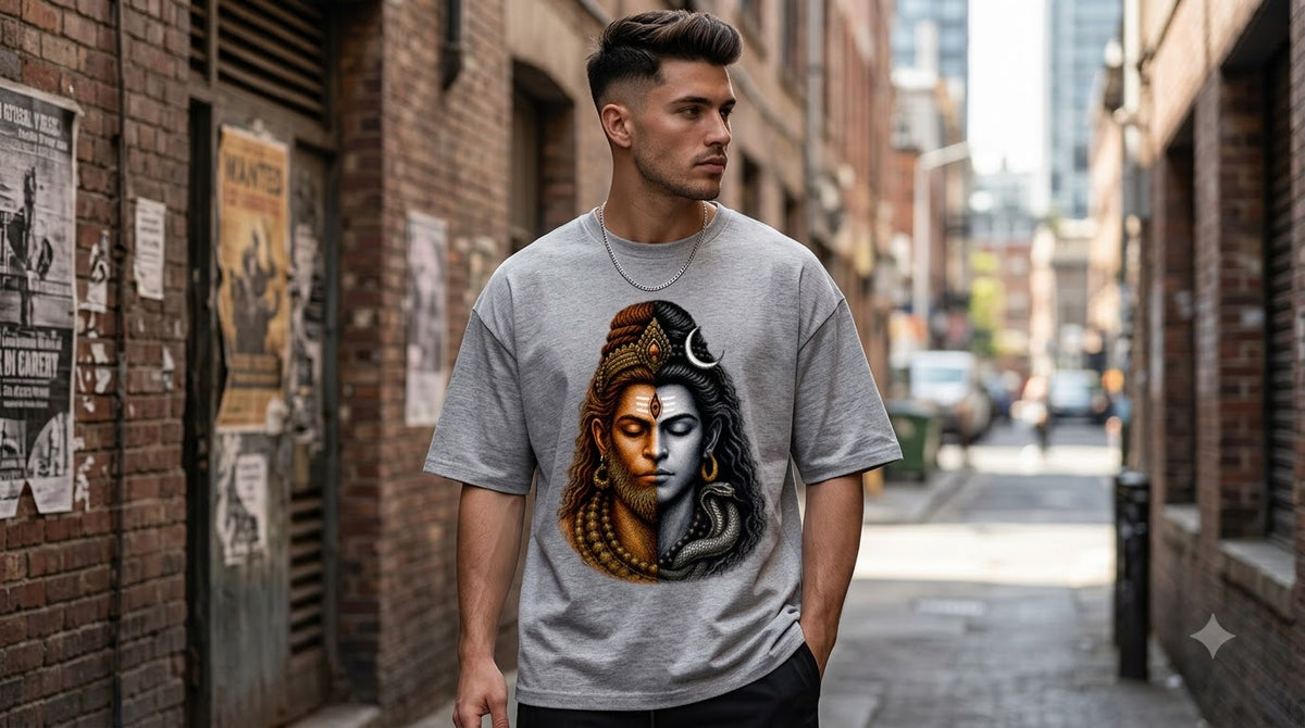 "Cosmic Balance" Shiva Graphic Oversize Tee by AuraReiment