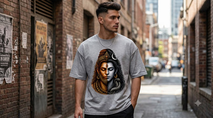 "Cosmic Balance" Shiva Graphic Oversize Tee by AuraReiment