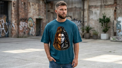 "Cosmic Balance" Shiva Graphic Oversize Tee by AuraReiment