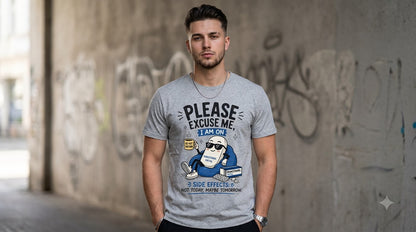 "Please Excuse Me" Paracetamol Graphic Unisex Oversized Tee by AuraReiment