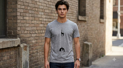 Hanging Silhouette Graphic Print Unisex Cotton Tee by AuraReiment