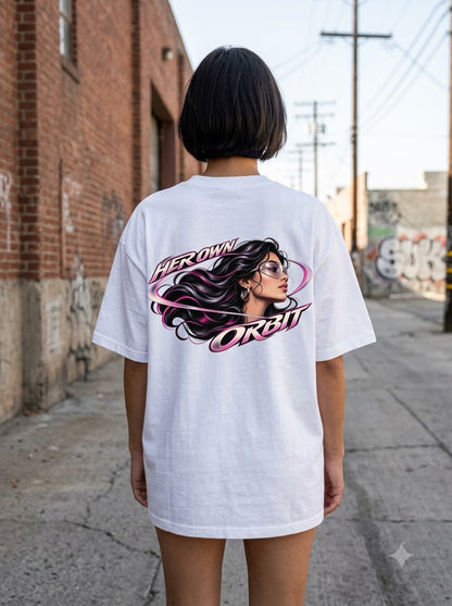 "Her Own Orbit" Oversized Graphic T-Shirt