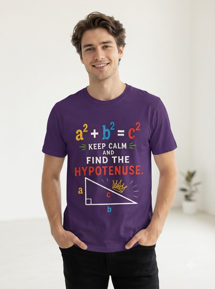 "Find the Hypotenuse" Math Graphic Classic Crew Tee by AuraReiment