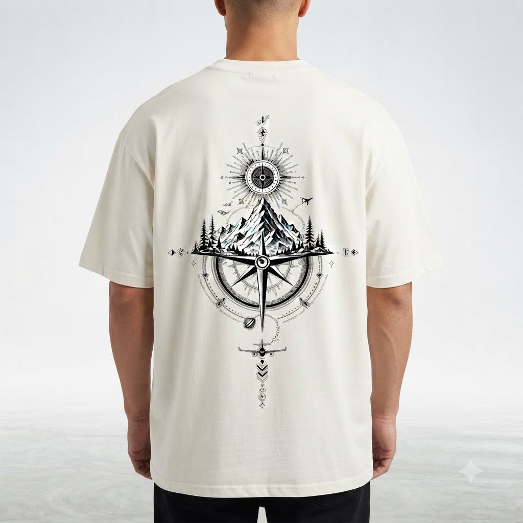 "True North" Explorer Oversized Graphic Tee by AuraReiment