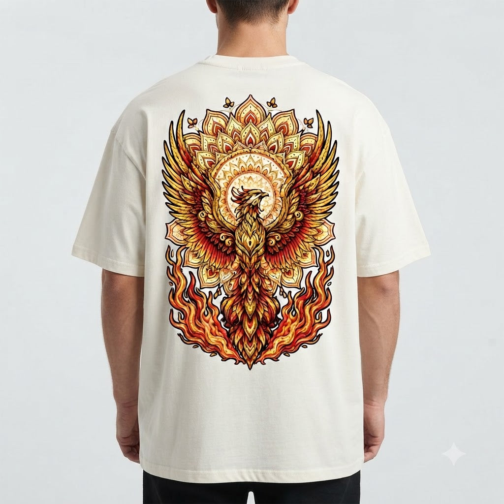 "Phoenix Flame" Oversized Graphic Tee by AuraReiment