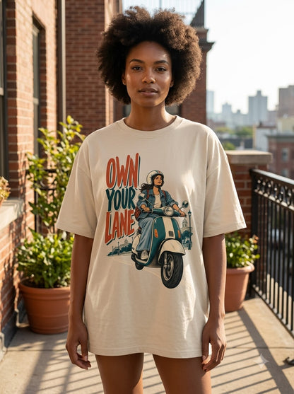 Own Your Lane Graphic Tee | Female Oversized Tee