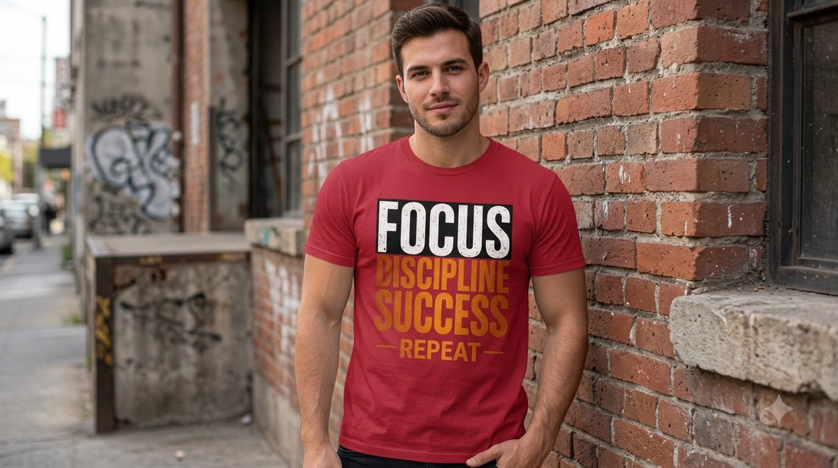 "Success Routine" Inspirational Typography Tee by AuraReiment