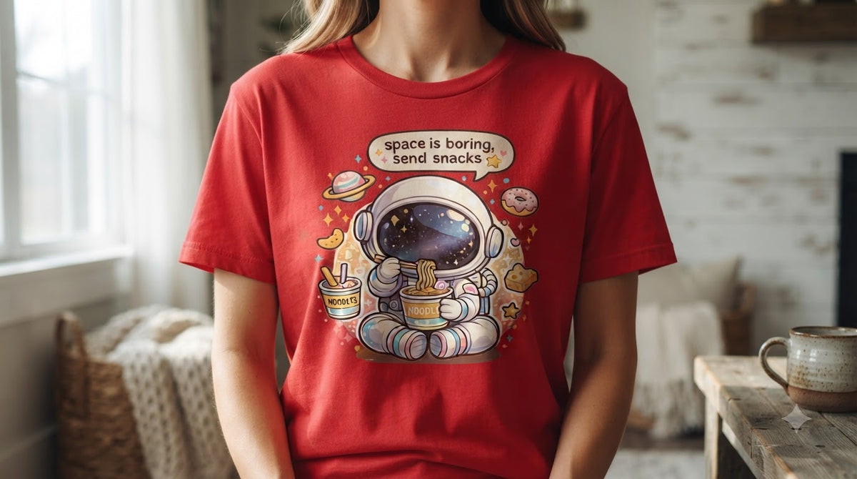 Space is Boring Send Snacks Graphic Women's Tee by AuraReiment