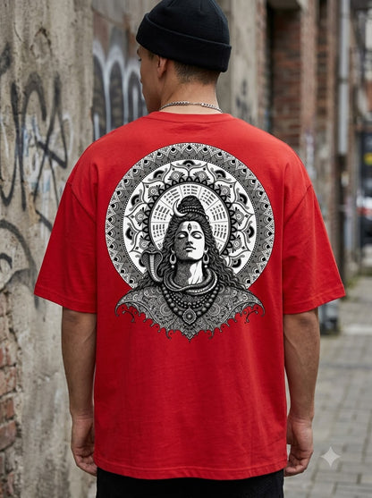 "Cosmic Balance" Shiv Graphic Oversized Tee by AuraReiment