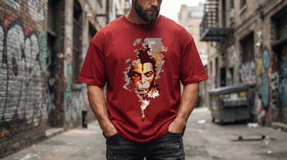 "Bajrangbali" Hanuman Graphic Oversized Tee by AuraReiment