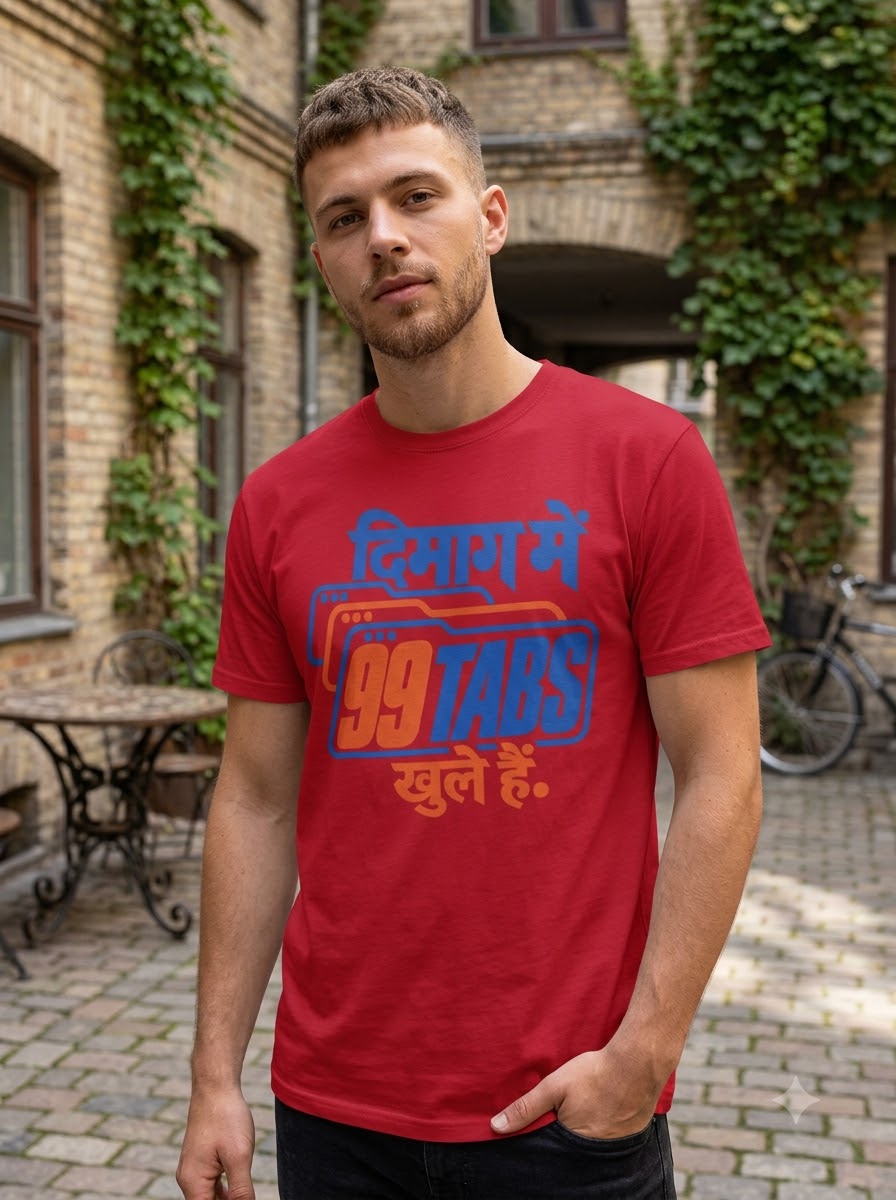 99 Tabs Open Hindi Graphic Tee