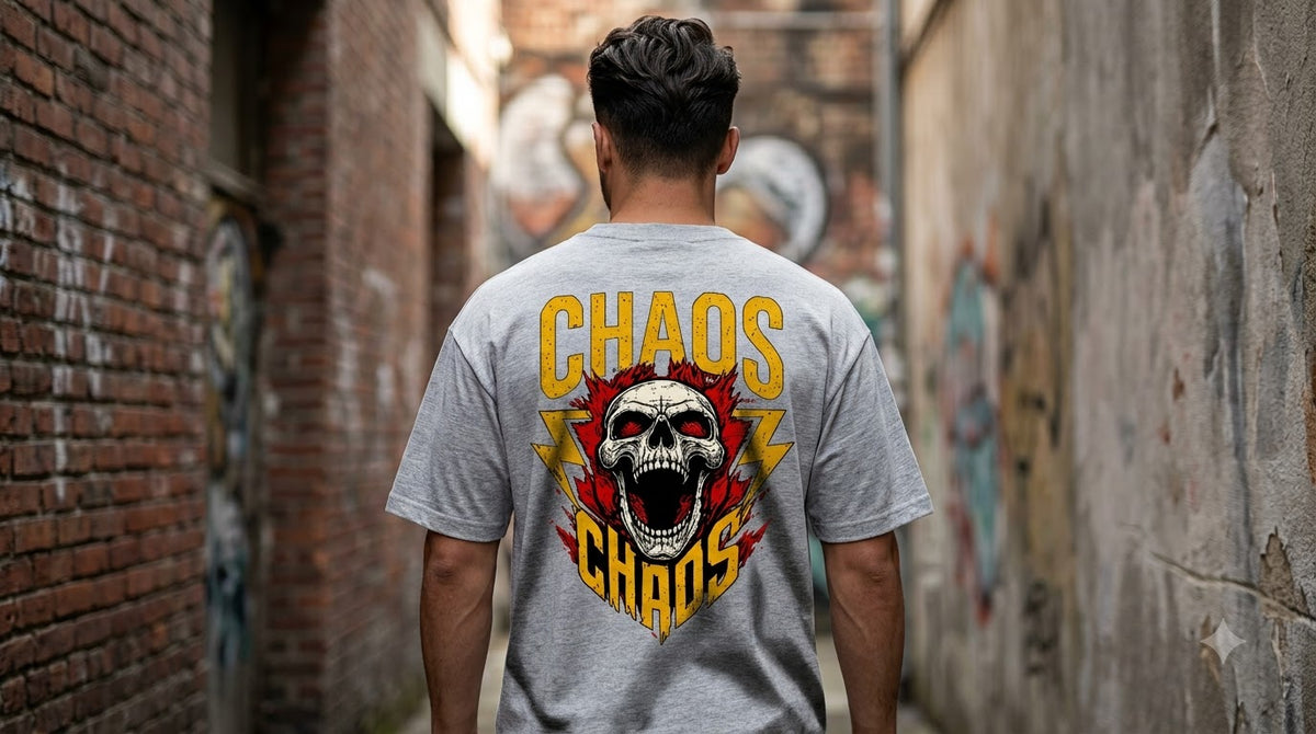 Chaos Graphic Heavyweight Unisex Oversized Tee by AuraReiment