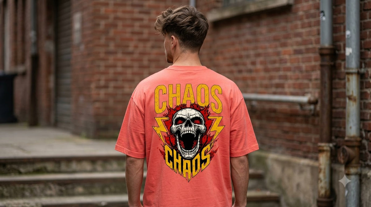 Chaos Graphic Heavyweight Unisex Oversized Tee by AuraReiment