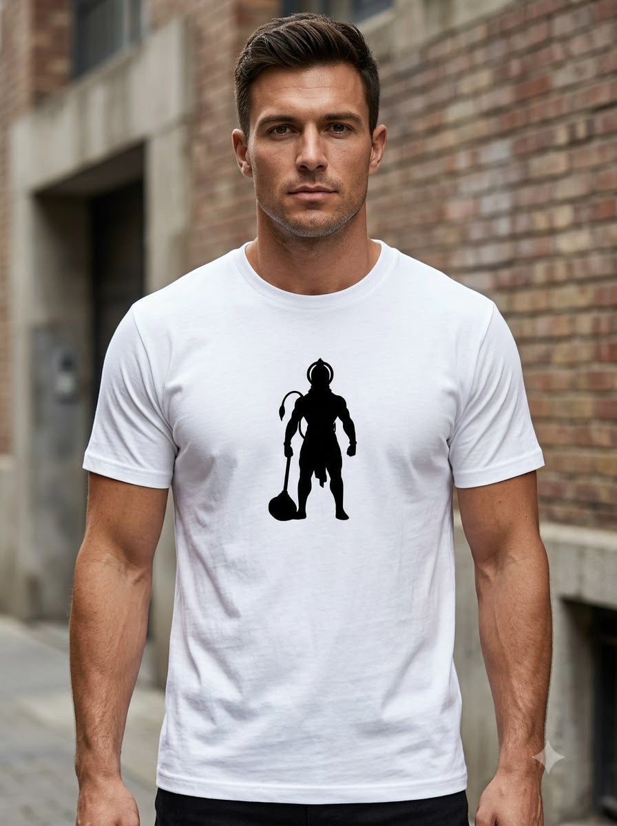 Divine Strength Hanuman Minimalist Print Tee by AuraReiment