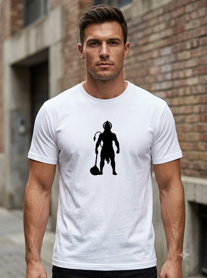 Divine Strength Hanuman Minimalist Print Tee by AuraReiment