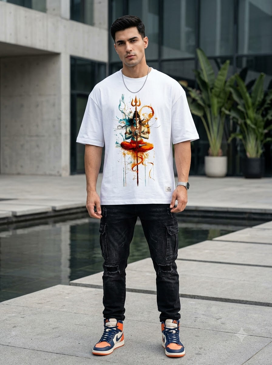 Shiva "Cosmic Balance" Heavyweight Oversized T-Shirt by AuraReiment