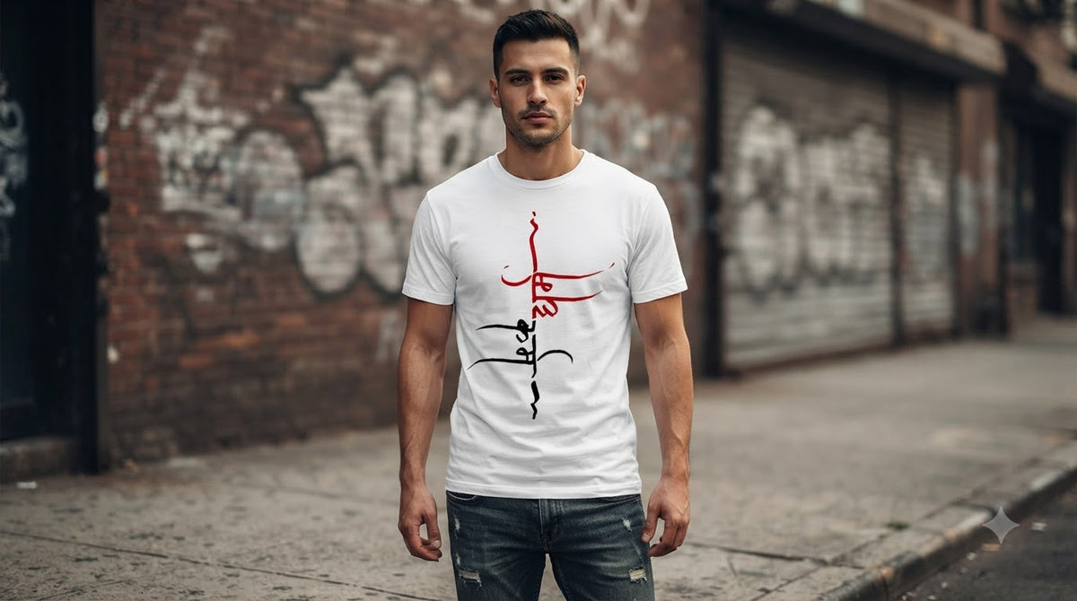 "Dharma" Sanskrit Calligraphy Graphic Tee by AuraReiment