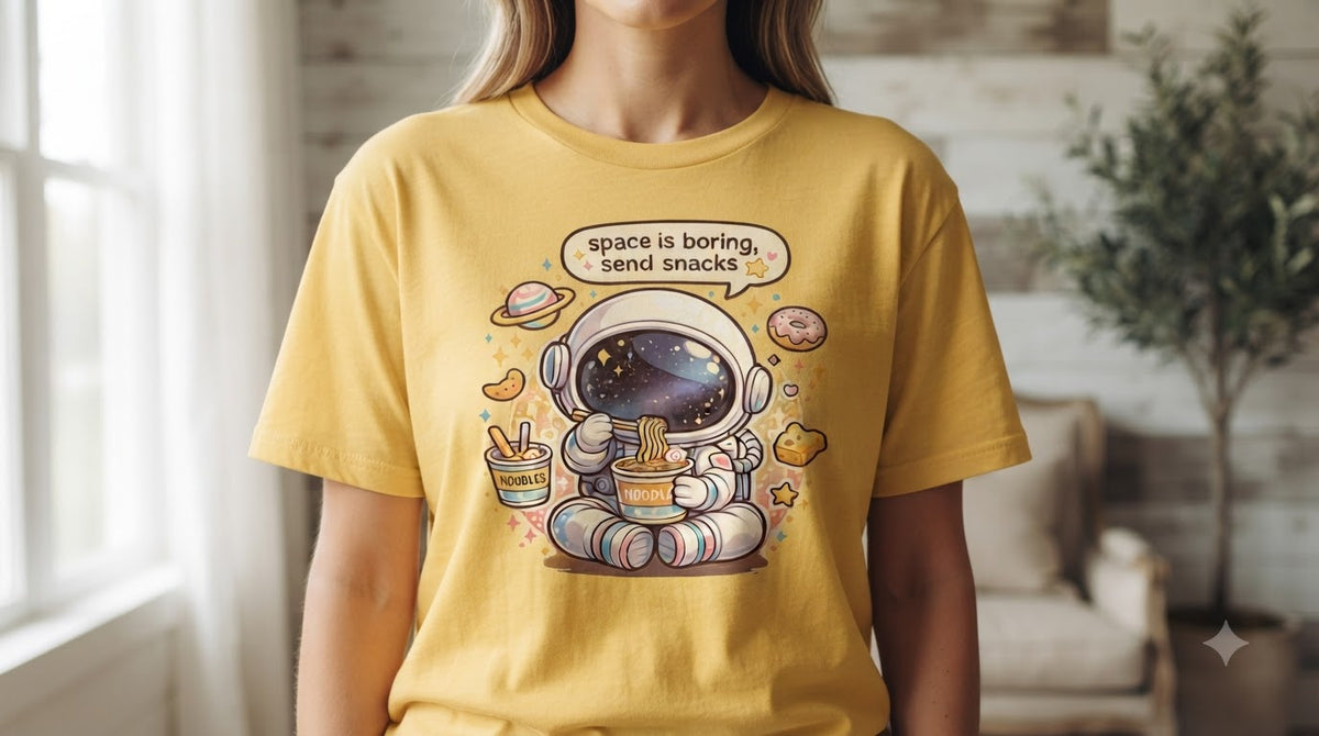 Space is Boring Send Snacks Graphic Women's Tee by AuraReiment