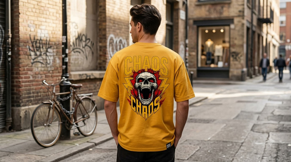 Chaos Graphic Heavyweight Unisex Oversized Tee by AuraReiment