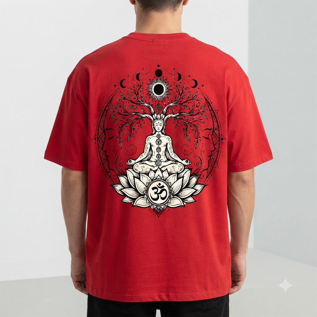 Mystic Lotus Oversized Graphic Tee by AuraReiment