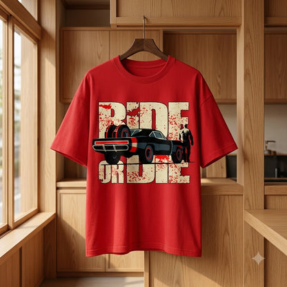 "Ride or Die" Street Culture Oversized Graphic Tee by AuraReiment