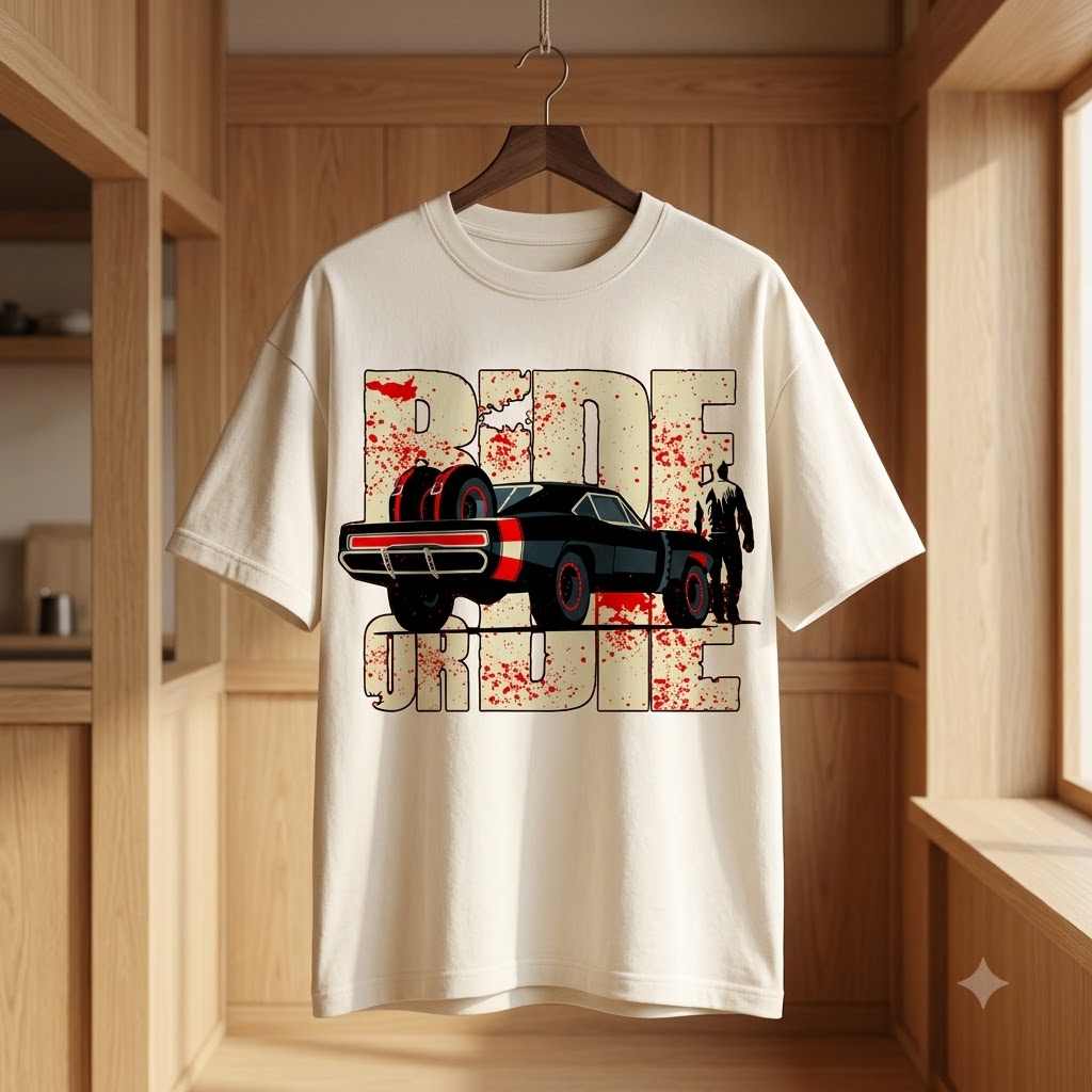 "Ride or Die" Street Culture Oversized Graphic Tee by AuraReiment