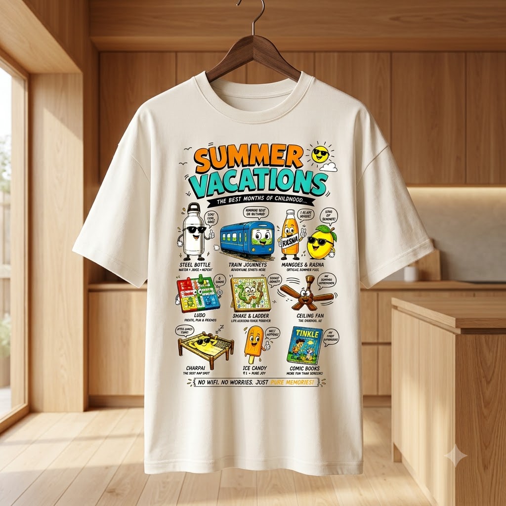 Summer Vacations Retro Graphic Oversized Tee by AuraReiment