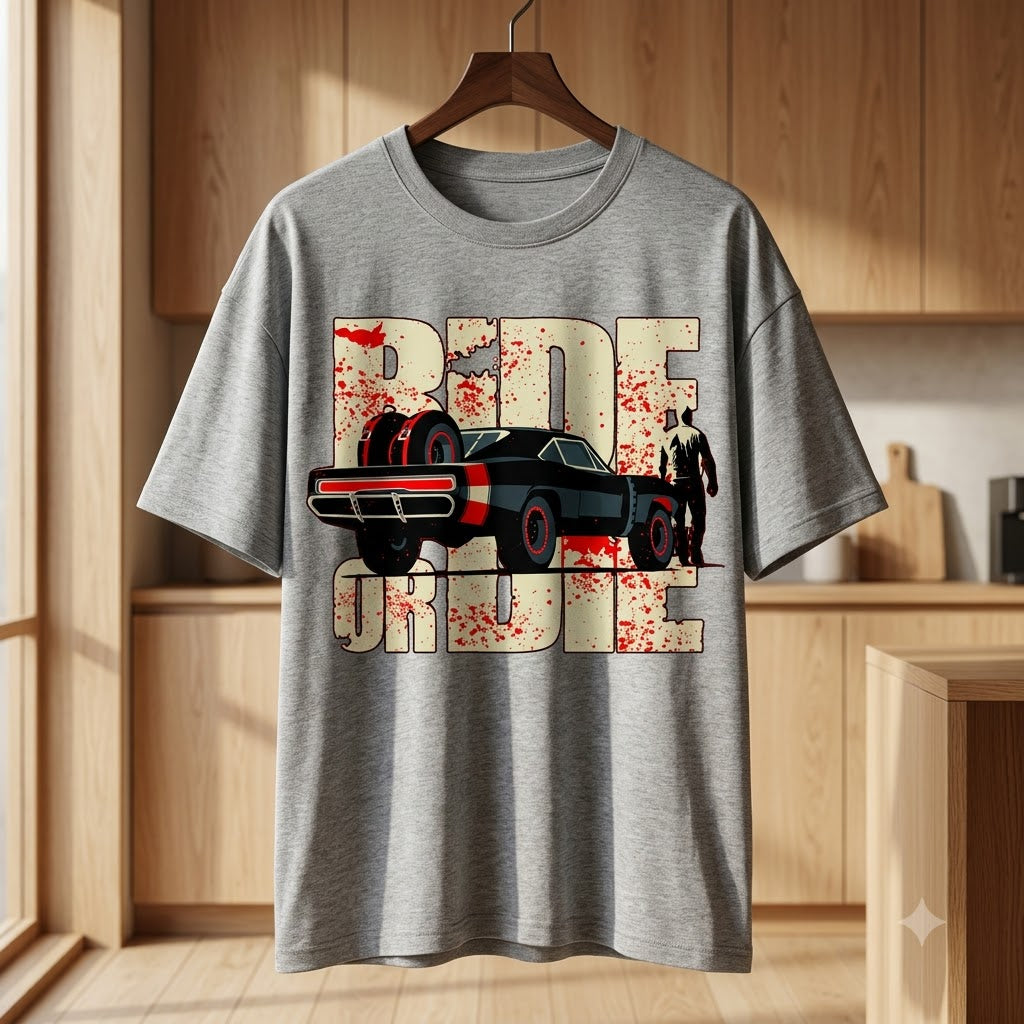 "Ride or Die" Street Culture Oversized Graphic Tee by AuraReiment