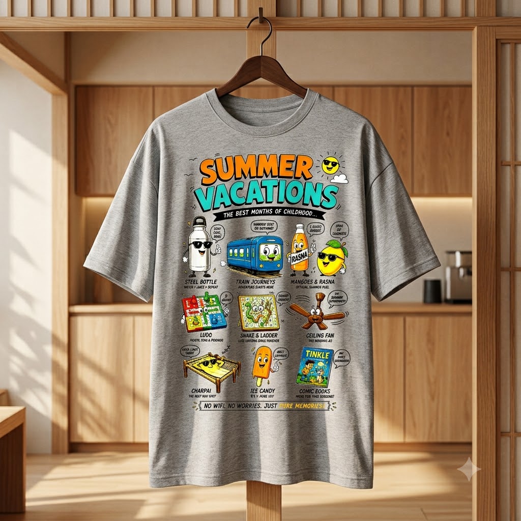 Summer Vacations Retro Graphic Oversized Tee by AuraReiment