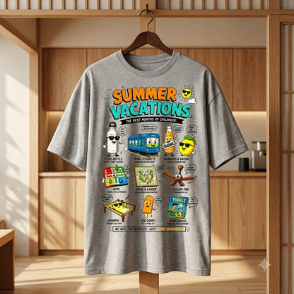 Summer Vacations Retro Graphic Oversized Tee by AuraReiment